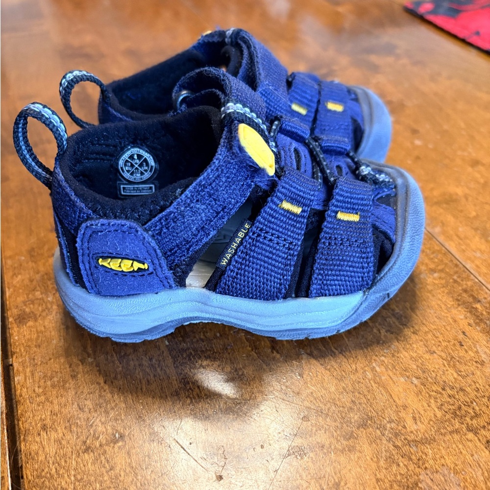 KEEN Kids Navy and Yellow Sport Sandals